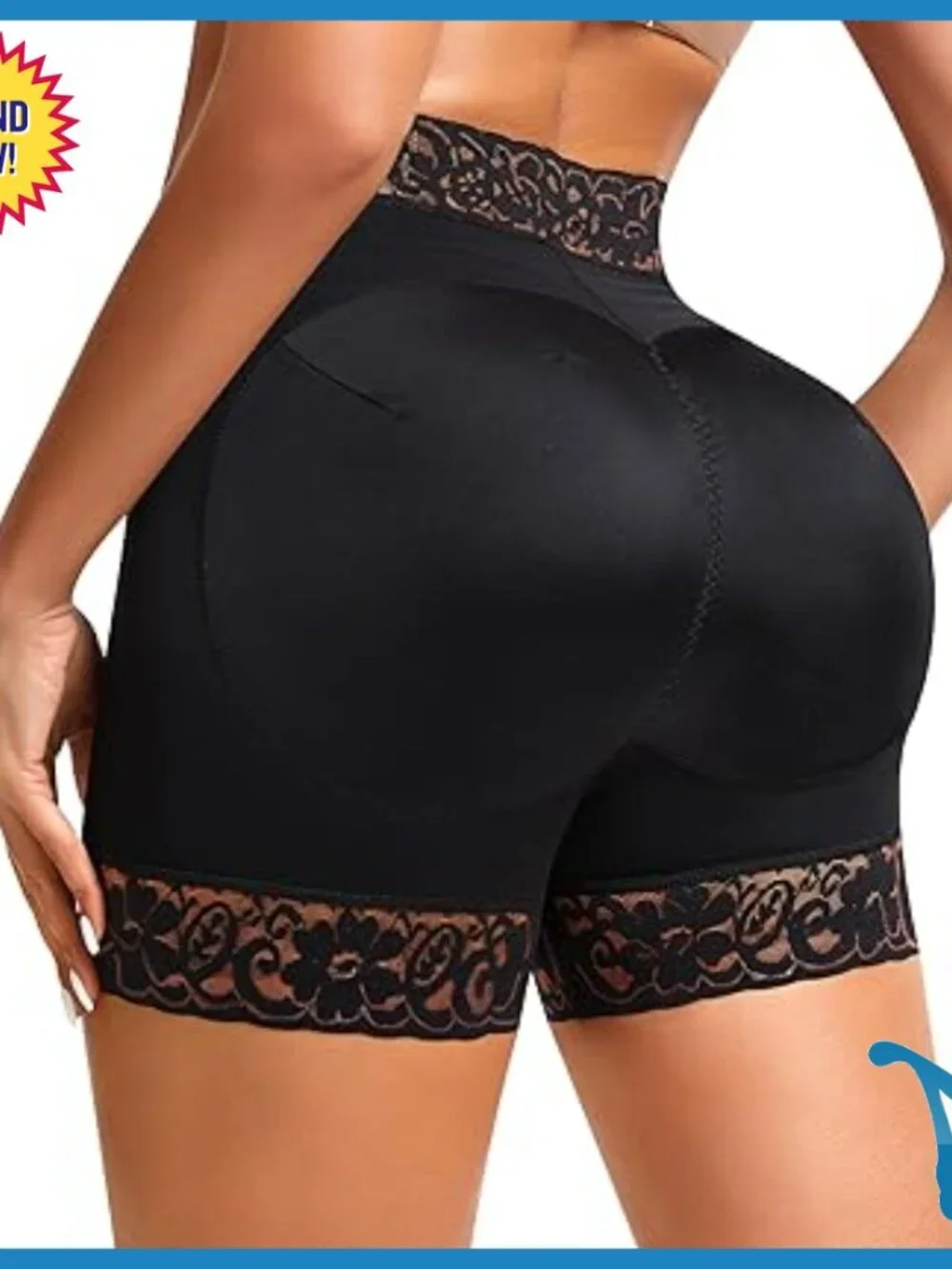 X-Large Butt Lifting Shapewear Shorts with Removable Pads Tummy Control